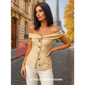 ZARA Strapless Linen Fitted Blazer NWT | Sand Tan | Structured Top